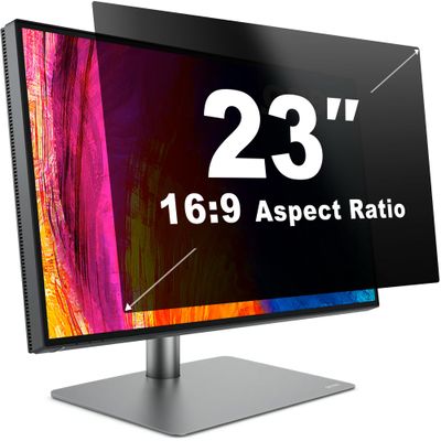 TOPrivaTech Privacy Screen for Computer Monitor (23 inch 3-Pack) - 30 Side View Protection, Anti-Glare, with Blue Light & UV Filtering- PET Material - for Desktop Monitors