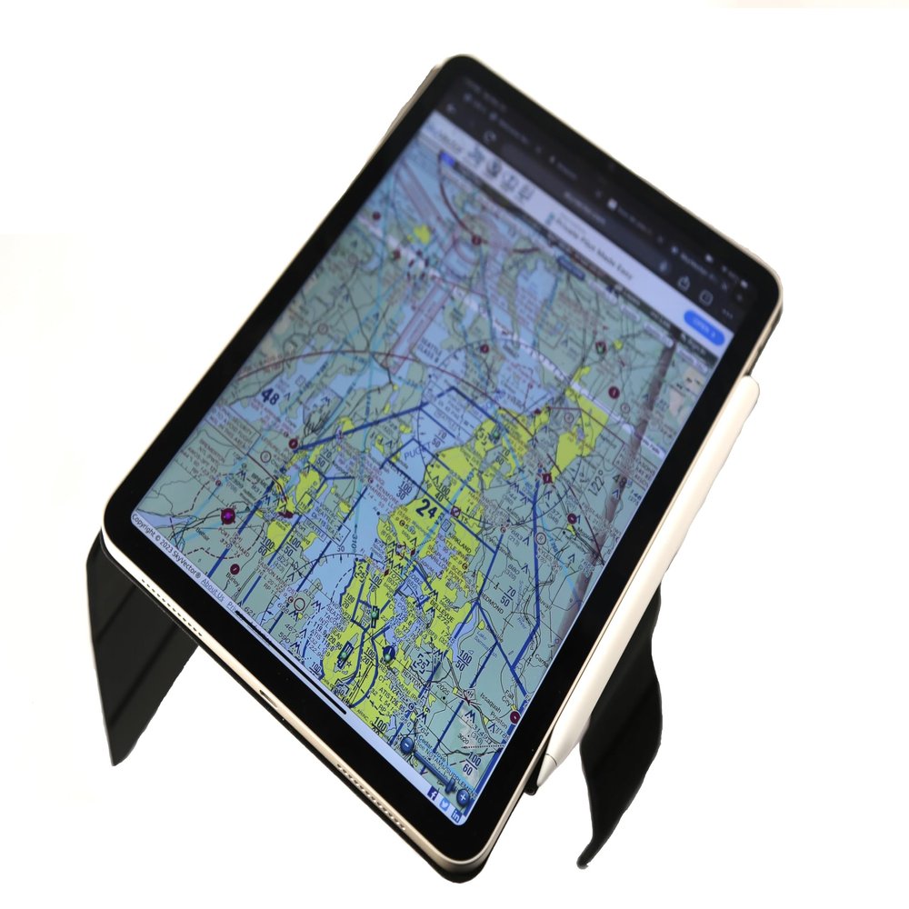 Crystal Pilot Magnetic Folio Kneeboard and Large VFR/METAR Cheat Sheet. Compatible with 10.9 in 5th Generation_iPad_Air