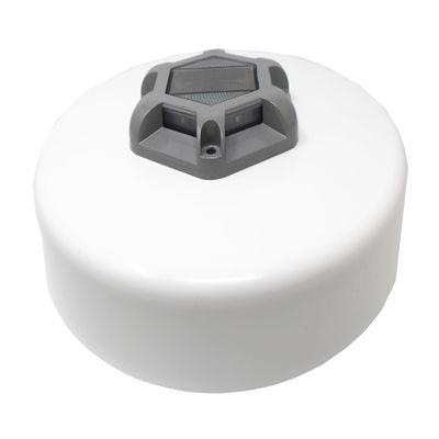 JSP Manufacturing Flat Dock Piling Cap with Outdoor Solar Powered Waterproof LED Light | Black or White Caps 8" 9" 10" 11" 12" (White, 11 inch)