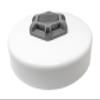 JSP Manufacturing Flat Dock Piling Cap with Outdoor Solar Powered Waterproof LED Light | Black or White Caps 8" 9" 10" 11" 12" (White, 11 inch) view 1