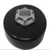 JSP Manufacturing Flat Dock Piling Cap with Outdoor Solar Powered Waterproof LED Light | Black or White Caps 8" 9" 10" 11" 12" (Black, 10 inch) view 1