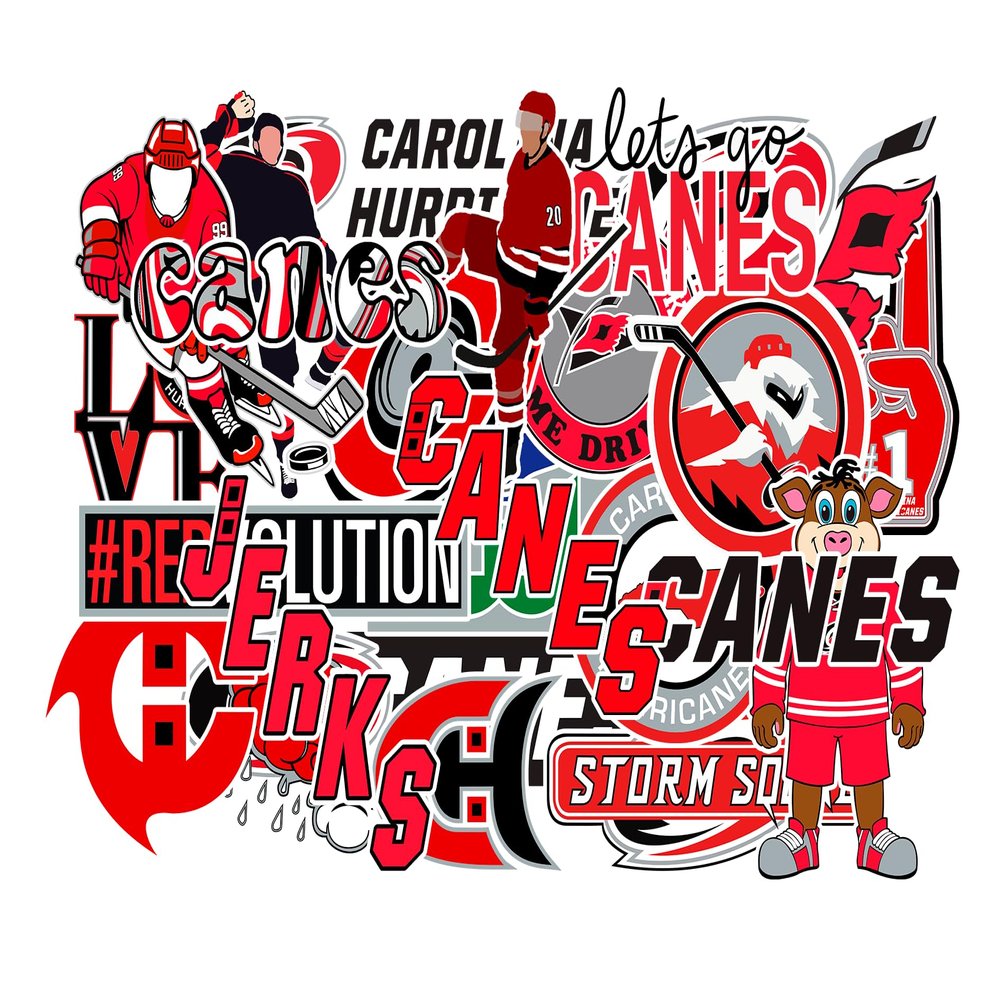 25 PCS Carolina American Hurricanes Hockey Stickers for Water Bottle, Laptop, Bicycle, Computer, Motorcycle, Travel Case, Car Decal Decoration Stickers