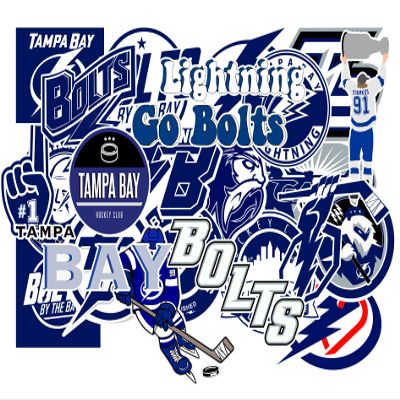 25 PCS Tampa Bay American Lightning Hockey Stickers for Water Bottle, Laptop, Bicycle, Computer, Motorcycle, Travel Case, Car Decal Decoration Stickers