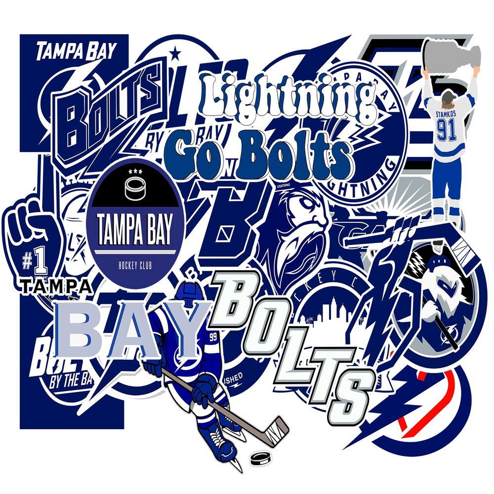 25 PCS Tampa Bay American Lightning Hockey Stickers for Water Bottle, Laptop, Bicycle, Computer, Motorcycle, Travel Case, Car Decal Decoration Stickers