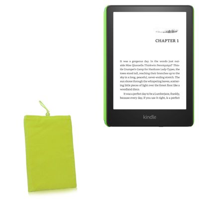 BoxWave Case Compatible with Amazon Kindle Paperwhite Kids - Velvet Pouch, Soft Velour Fabric Bag Sleeve with Drawstring - Olive Green