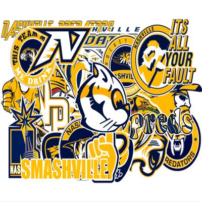 25 PCS Nashville American Predators Hockey Stickers for Water Bottle, Laptop, Bicycle, Computer, Motorcycle, Travel Case, Car Decal Decoration Stickers
