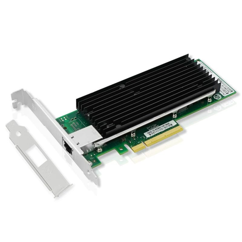 10Gb PCI-E NIC Network Card,Single Copper RJ45 Port with Intel X540-T1 Controller,PCI Express v3.0 X8,Ethernet Adapter for Windows Server/Windows/Linux/ESX,Compare to Intel X540-BT1