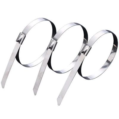 20-100Pcs Stainless Steel 0.81 X 11.81inch Cable Ties Reusable Self-Sealing Fastening Multi-Purpose Metal Cable Organizer (Color : 100PCS, Size : 4.6x150mm)