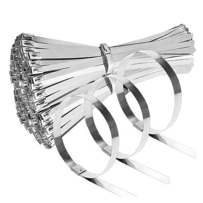 60/20Pcs Metal Cable Ties Stainless Steel Self-Sealing Fastening Lock up Reusable Wire Straps Organizer (Color : 40PCS, Size : 4.6X300MM)