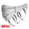 60/20Pcs Metal Cable Ties Stainless Steel Self-Sealing Fastening Lock up Reusable Wire Straps Organizer (Color : 40PCS, Size : 4.6X300MM) view 3