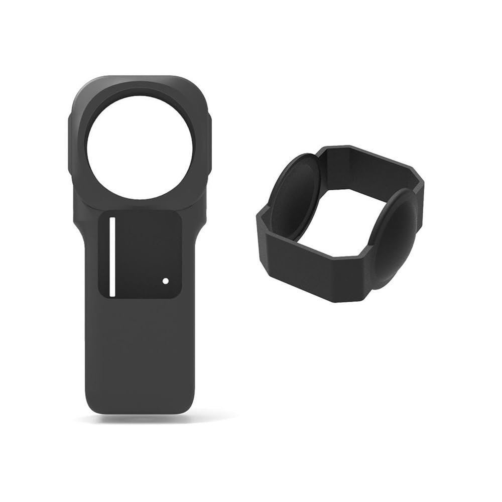 Silicone Case Accessories for Insta360 One RS 1-inch 360 Edition Protective Cover Dustproof Cover Lens Protector (Color : Black)