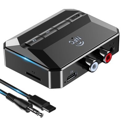 KAIY Bluetooth Receiver for Home Stereo, Bluetooth to RCA Adapter with NFC-Enabled, 3.5mm Audio Adapter Support USB Flash Drive/TF Card, Wireless Audio Receivers for HiFi Music Stereo System