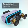 DOSS SoundBox Pro Bluetooth Speaker, 20W Stereo Sound, Active Extra Bass, 20H Playtime, Multi-Colors Lights, Wireless Stereo Pairing, IPX6 Waterproof for Garden, Hiking, Camping, Beach, Party-Purple view 2