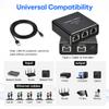 QINGLER Upgrade Ethernet Splitter 1 to 4 High Speed 1000Mbps RJ45 Internet LAN Splitter [4 Devices Simultaneous Networking] with USB Power Cable for Cat5/5e/6/7/8 Cable view 4