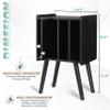 2BHOME Wooden LP Record Player Stand with 4 Cabinets, Holds up to 100 Vinyls, Metal Record Storage Holder and Organizer Table, Classical Design for Files/Book (Mid-Century Modern) view 3