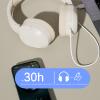 LFGKeng Wireless Active Noise Cancelling Headphones, Comfortable Protein Ear Pads, Built-in Mic, 30H Playtime, Deep Bass, Bluetooth 5.3, Over Ear Lightweight Headset for Travel, Home, Office (White) view 4