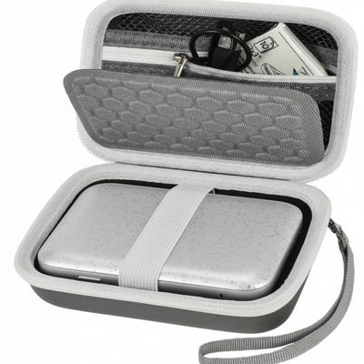 ALKOO Case for HP Sprocket Portable 2x3/ for Canon for Ivy/for Ivy 2 Mobile Mini CLIQ CLIQ+ CLIQ2 CLIQ+2 Instant Camera Photo Printer, Wireless Bluetooth Printer Box for Paper & Cable (Grey)