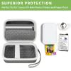 ALKOO Case for HP Sprocket Portable 2x3/ for Canon for Ivy/for Ivy 2 Mobile Mini CLIQ CLIQ+ CLIQ2 CLIQ+2 Instant Camera Photo Printer, Wireless Bluetooth Printer Box for Paper & Cable (Grey) view 2