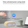 Xcello Wooden Alarm Clock with USB Wireless Charging, Wood LED Digital Display, Sound Control for Bedroom Multifunctional Gift view 2