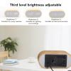 Xcello Wooden Alarm Clock with USB Wireless Charging, Wood LED Digital Display, Sound Control for Bedroom Multifunctional Gift view 4