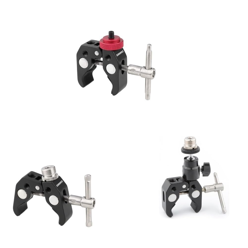 CAMVATE Super Clamp + Crab Clamp Articulated 1/4 Mini Ball Head + Crab clamp with 5/8"-27 thread