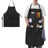 HODRANT Barber Apron for Men & Women, Water-resistant Hair Stylist Apron with Multiple Pockets & Adjustable Neck Strap for Hairdresser, Cosmetology view 1
