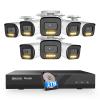 PANOOB 8 Channel Security Camera System, 8PCS 5MP IP Bullet PoE Camera with 2 Way Audio, Smart Dual Lights Color Night Vision, AI Human Detection, Remote Access, 4K 8CH NVR 2TB HDD, PB65A0808-5MD view 1