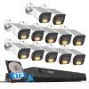 PANOOB 16 Channel Security Camera System 4TB HDD, H.265 12PCS 5MP PoE Commercial IP Bullet Camera, Smart Color Night Vision, 2 Way Audio Talking, AI Human Detection, Remote Access, PB65A1216-5MD view 1