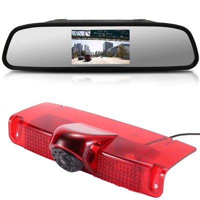 Navinio New Version Car Third Roof Top Mount Brake Lamp Camera Brake Light Rear View Backup Camera+4.3" Reverse Screen for Chevrolet Express GMC Savana Vans Exporer Vans Cargo