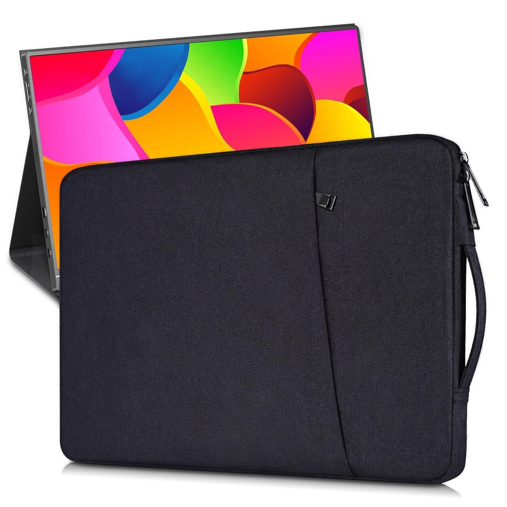 15.6-16.1 Inch Portable Monitor Sleeve Case for CAPERAVE KYY MNN VILVA InnoView ZSCMALLS QQH FANGOR HONGO CNBANAN ViewSonic, ASUS ZenScreen ACER Laptop External Display Travel Carrying Bag