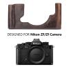 MUZIRI KINOKOO Z f Zf Case, Genuine Leather Protective Half Case Compatible for Z f/Zf Camera - with Opening Bottom and Hand Grip Design - Coffee view 2