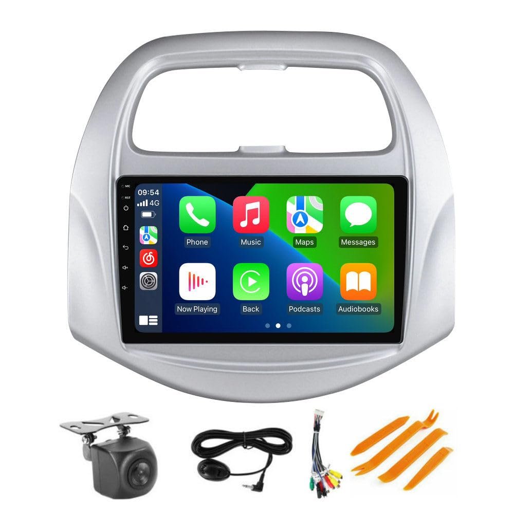 4+32GB 8 Core 9" IPS Touch Screen Android Car Radio for Chevrolet Chevy Spark Beat 2018 2019 2020 Android 13 Upgrade Radio Stereo Dash Kit Built-in Car-Play Android Auto GPS Navi