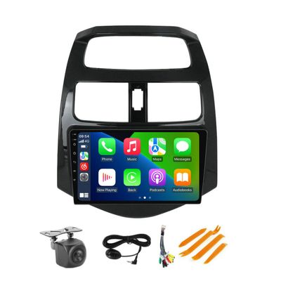 4+64GB 8-Core 9" Car Radio Stereo for Chevrolet Chevy Spark 2013 2014 2015 Dash Kit, Android 13 GPS Navigation Multimedia Player with Car-Play Android Auto