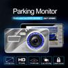 HD 4 Inch Dual Lens Image 1080P Hidden Wide Angle Driving Recorder Dash Cam Dual Lens Car DVR Camera Support Reversing view 4