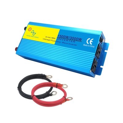 1500W Pure Sine Wave Power Inverter 12V 24V DC to 110V 220V 230V AC Converter for Car, Truck, Home, Vehicles,Boat, Car Charger Adapter,12v to 230v