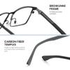 Cyxus Carbon Fiber 99% Blue Light Glasses Men Women, 23g Semi-rim Square Frame for Computer Gaming 8146 view 4