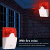 12V Strobe Siren, Red Light Sound Flash Buzzer Siren with LED Flashing Light Fire Alarm Siren Home Security Alarm System for House Store view 3