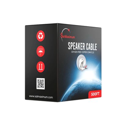Cables Direct Online 14/2 500FT Speaker Cable Oxygen Free Copper, CL3 CMR in-Wall Rated, White Jacket, OFC Strands Compatible with Home Theater, Low Voltage