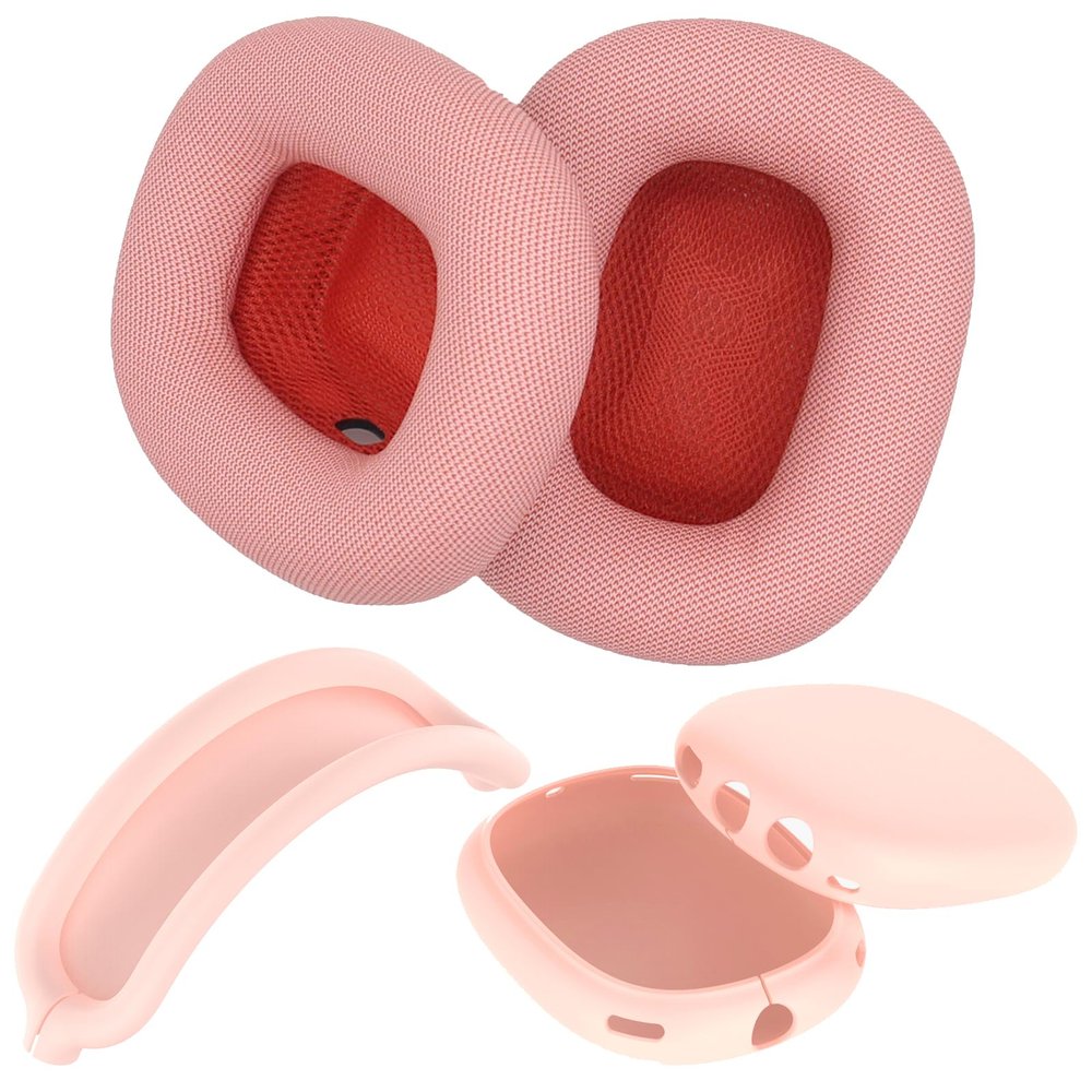 NovemFoal for AirPods Max Case Cover,Ear Pad/Anti-Scratch Ear Cups Cover/Headband Cover for AirPods Max Silicone,Skin Scratch Proof for Air Max Total Protection combinatorial (Pink Suite)