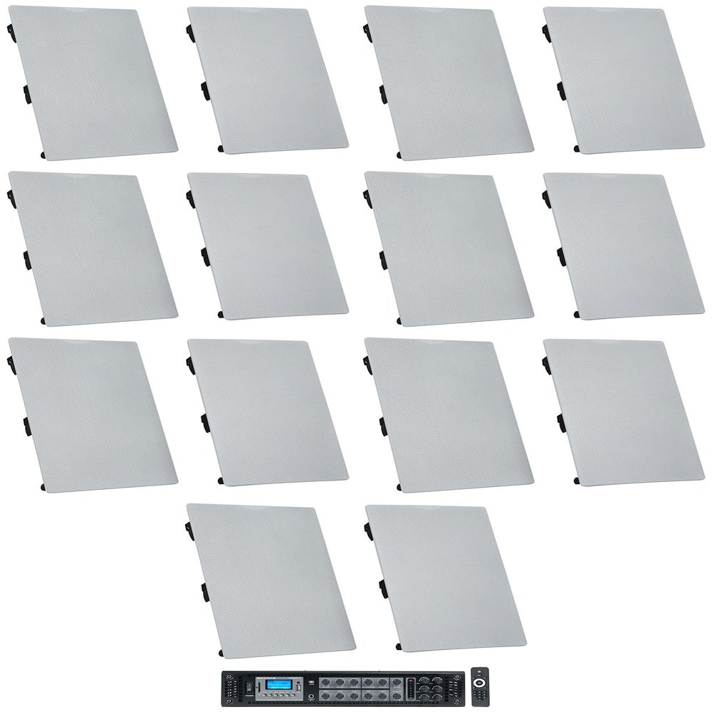 Rockville (14) WA6570 6.5" 70V Commercial/Restaurant in-Wall Speakers 40W/20W/10W/5 Bundle with (1) RCS650-6 650 Watt 6 Zone 70v Commercial/Restaurant Amplifier/Bluetooth (8 Items)