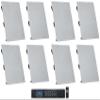 Rockville (8) WA6570 6.5" 70V Commercial/Restaurant in-Wall Speakers 40W/20W/10W/5 Bundle with (1) RCS350-6 350 Watt 6 Zone 70v Commercial/Restaurant Amplifier/Bluetooth (5 Items) view 1