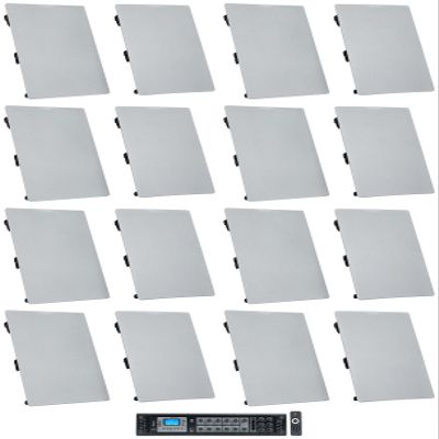 Rockville WA6570 Bundle: (16) 6.5 in 70V in-Wall Commercial Speakers 8 Ohm, 60Hz-20kHz, RCS650-6 650-Watt 6-Zone 70V Amplifier with Bluetooth, 17-Items