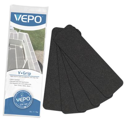 Orthodek Anti Slip Stair Treads, Pre Cut (4" x 12") 5 Pack, Non-Skid High Traction Safety Step Grips with Marine Grade Peel and Stick Adhesive Back