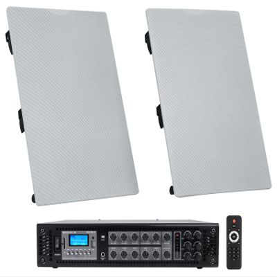 Rockville WA6570 Bundle: (2) 6.5 in 70V in-Wall Speakers, 40/20/10/5 Watt taps, RCS180-6 180-Watt 6-Zone Bluetooth Amplifier, for Restaurants Bars Cafes, 3-Items