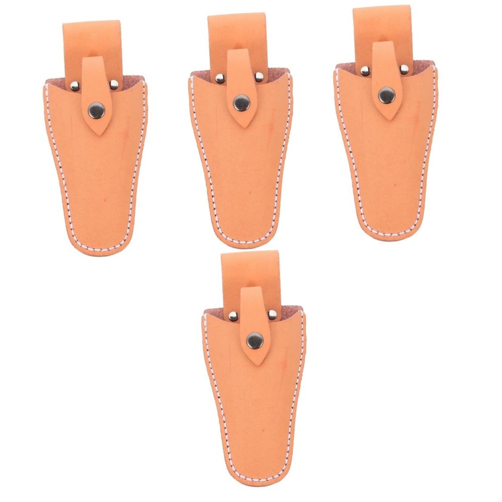DOITOOL 4pcs Cattlehide Scissor Cover Pliers Carrier Garden Shears Pruning Grafting Tool Multifunctional Hair Scissor Protective Cover