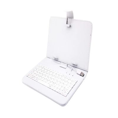 ARTIBETTER Tablet Pc Keyboard Cover with Leather Stand Durable Protective Case White for Enhanced Typing Experience and Scratch Resistance
