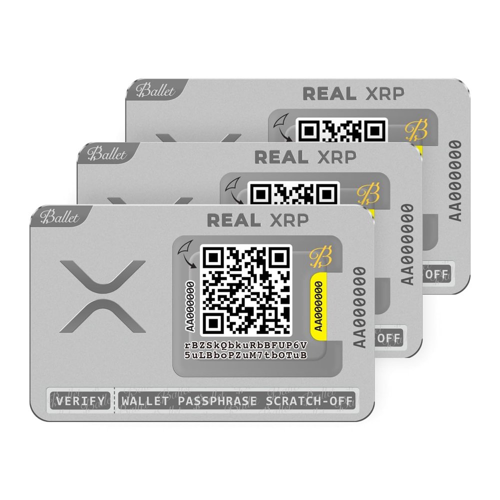 Ballet XRP Cold Storage Wallet Card 3-Pack - Stainless Steel, Offline