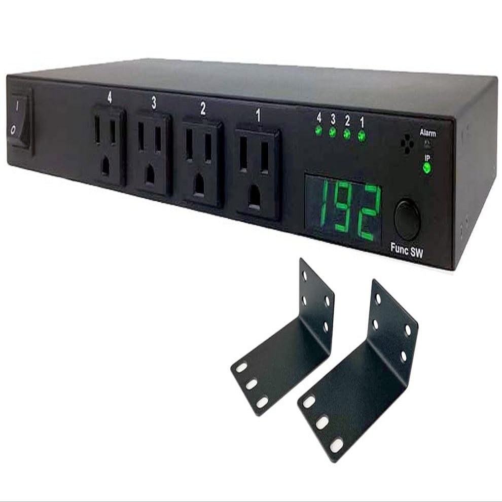 Premium 4-Port Remote Power PDU with Rack Mounting Kit Included - Multiple Control Thru Network, WAN/Internet, Phone, API, HTTP/HTTPS Commands Or RS232 Serial Port