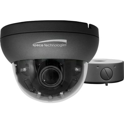 Speco H4FD1M Flexible Intensifier Technology 4MP Dome Camera with Junction Box, 2.7-12mm Motorized Focus Lens, Black