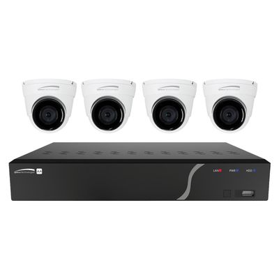 Speco 4ch H.265 Nvr with 4 Outdoor Ir 5mp IP Cameras, 2.8mm Fixed Lens, 1tb- Kit